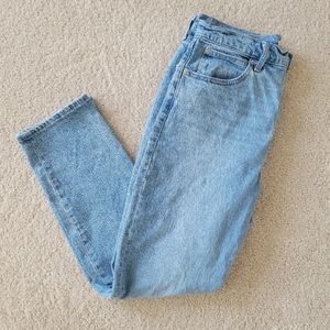 Levis 70's high rise slim straight jeans, size 31, blue